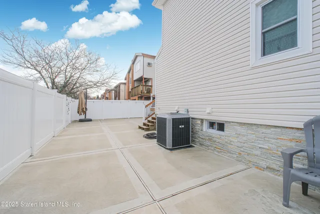 a view of a terrace with a rug