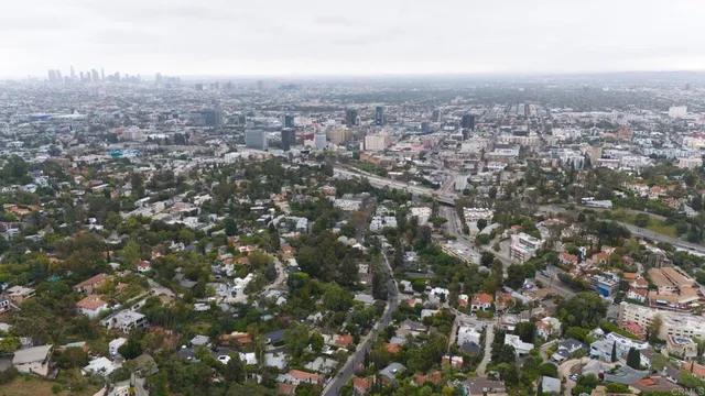 an aerial view of multiple house