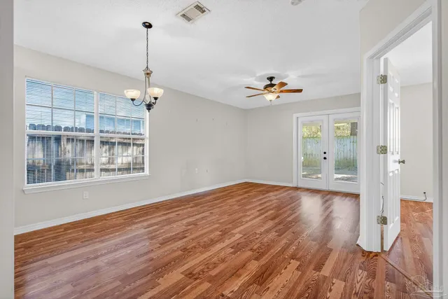 a view of kitchen with wooden floor