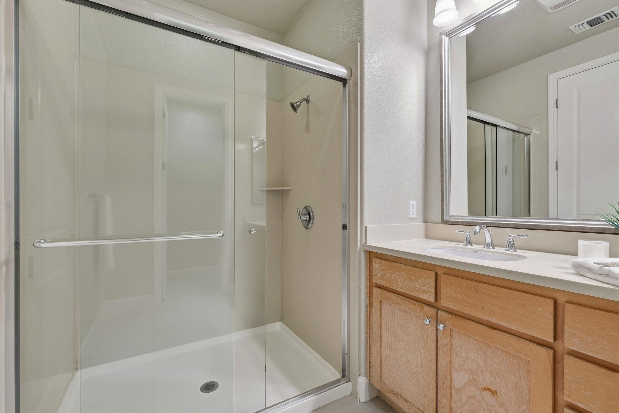 2863 Finca Terrace Fremont, CA 94539 - Photo 27 of 37 a bathroom with a shower and a sink