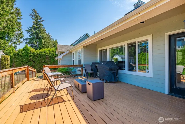 a view of a patio on the roof deck