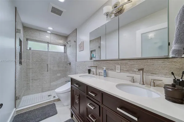 a bathroom with a shower