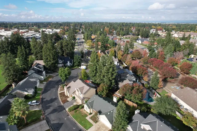 an aerial view of multiple house