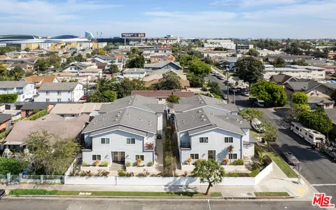 an aerial view of multiple houses