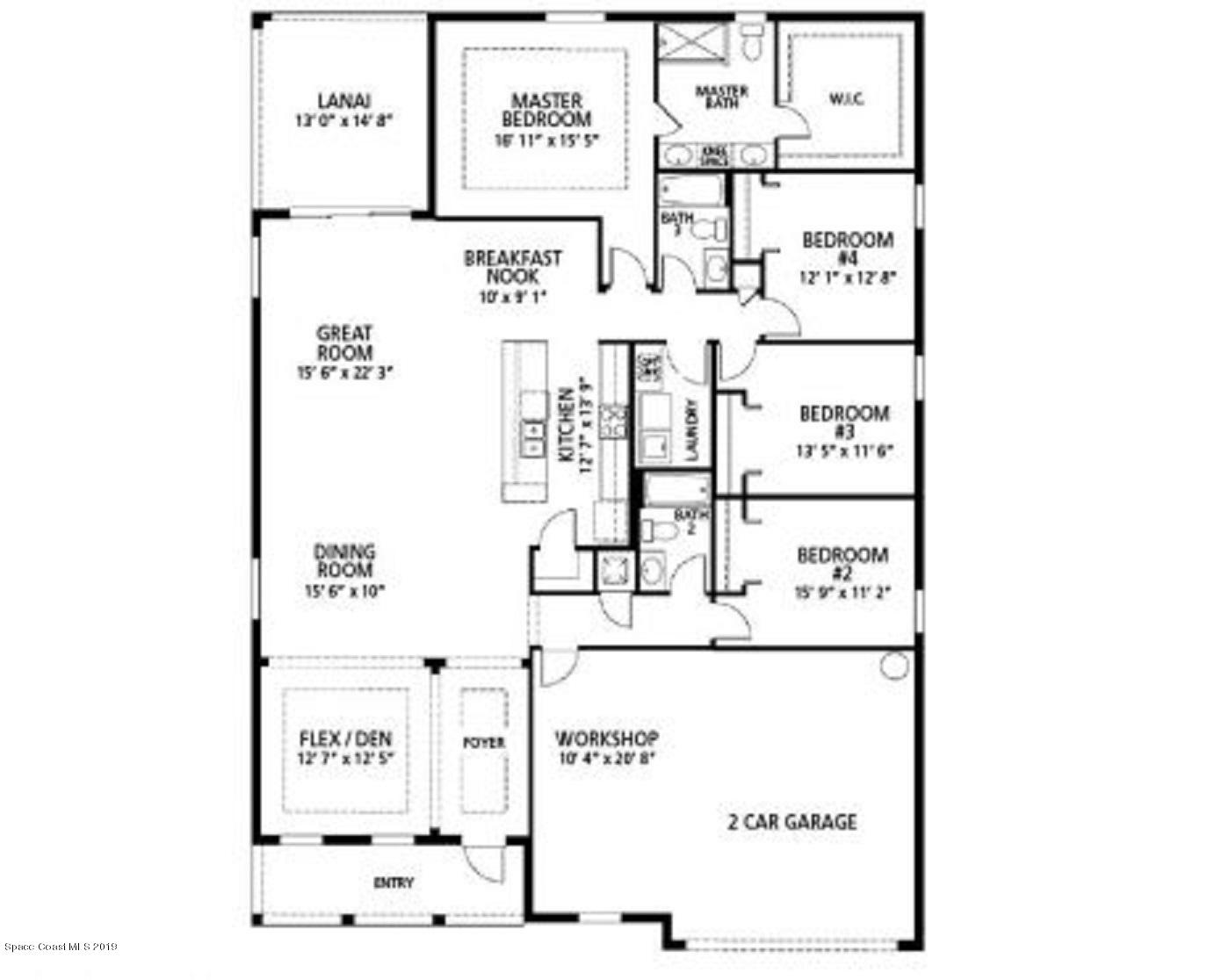 2150 Gandy Road Southwest Palm Bay, FL 32908 - Photo 2 of 2 Harmony Floorplan