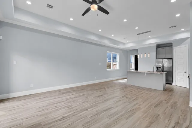 a view of kitchen and windows