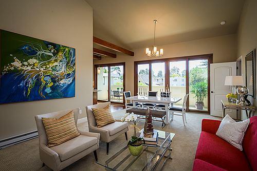 500 Almer Road, Unit 309 Burlingame, CA 94010 - Photo 3 of 20 a living room with furniture and a large window