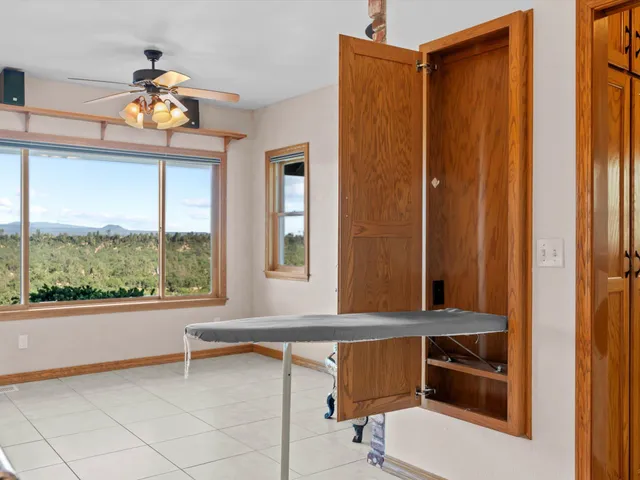 a view of a balcony with a lake view