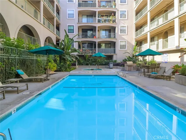 a view of a building with a garden