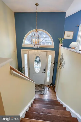 a view of dining room with wooden floor