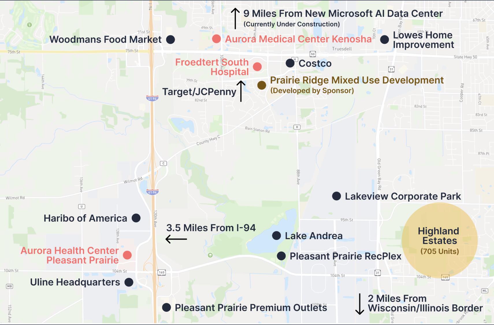 Lt101 49th Court Pleasant Prairie, WI 53158 - Photo 7 of 10 Proxcimity Map