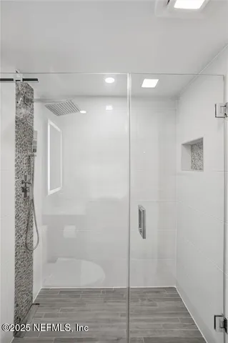 a bathroom with a shower