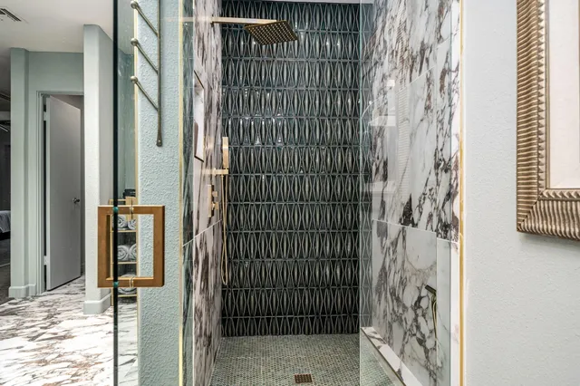 a bathroom with a shower