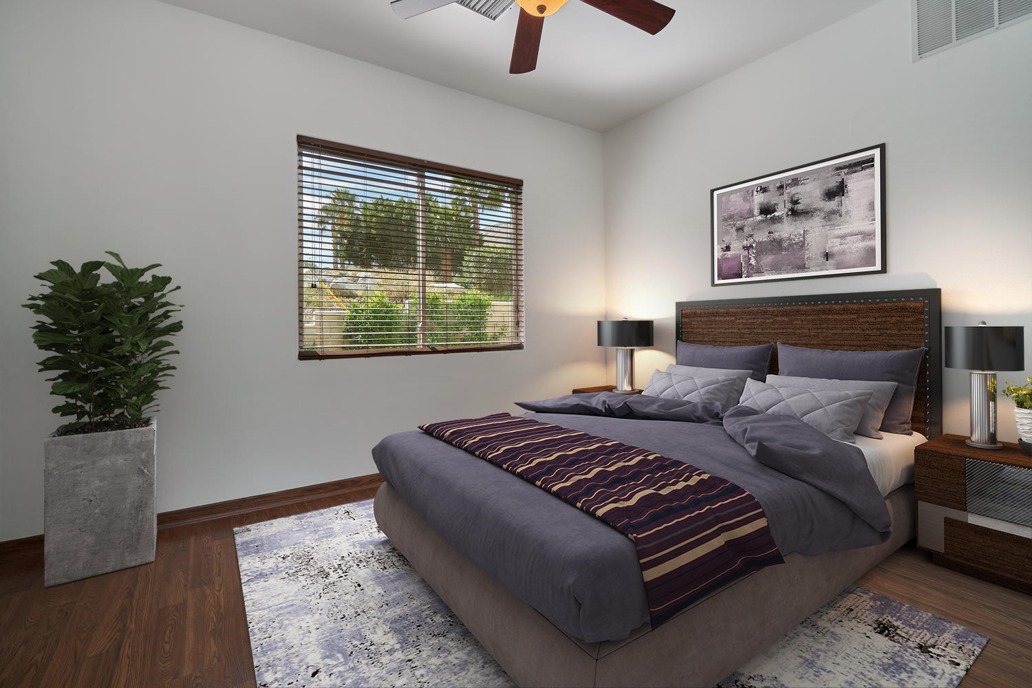 695 West Racquet Club Road Palm Springs, CA 92262 - Photo 37 of 50 a bedroom with furniture and a window