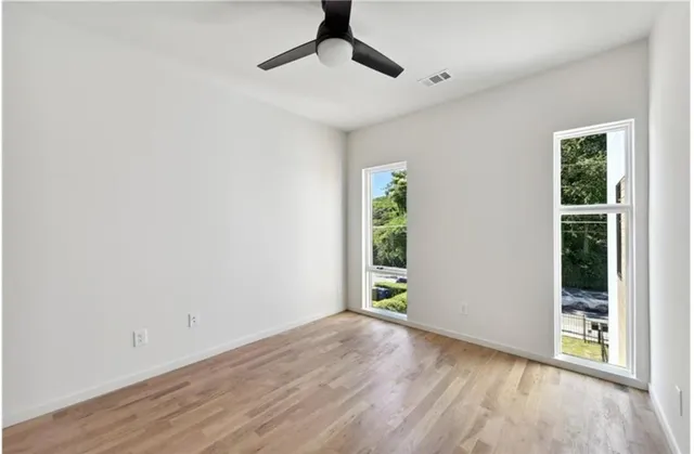 a view of small space with racks on the wall