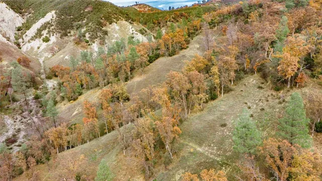 a view of a yard of mountains and green space