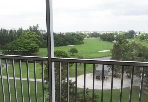 a view of a balcony with an outdoor space