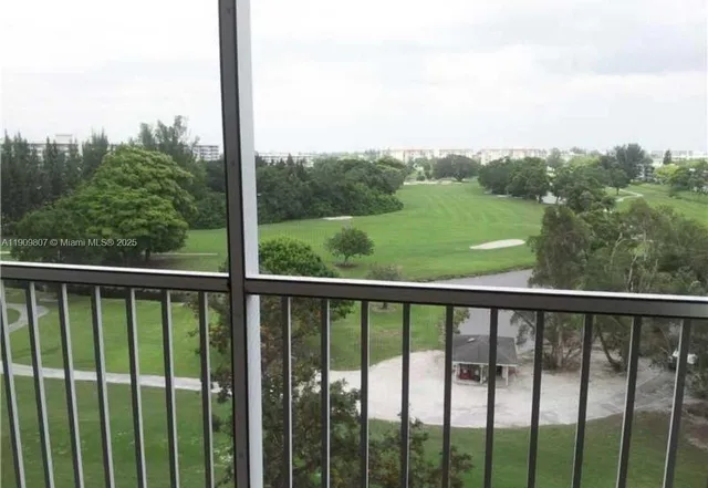 a view of a balcony with an outdoor space