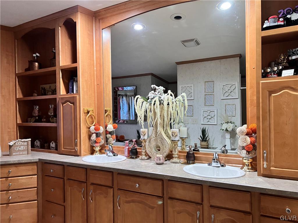 4205 Leopard Circle Orefield, PA 18069 - Photo 12 of 20 a bathroom with a double vanity sink and mirror