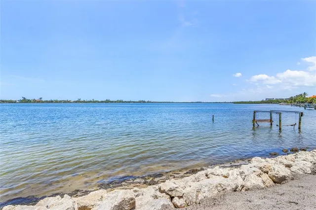 a view of a lake with a outdoor space