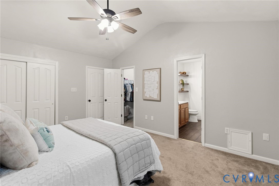 7807 Clover Ridge Place Chesterfield, VA 23832 - Photo 30 of 51 Bedroom featuring vaulted ceilings, a ceiling fan