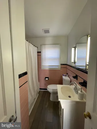 a bathroom with a sink a mirror and a toilet