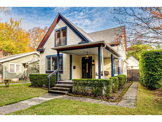 front view of a house with a yard