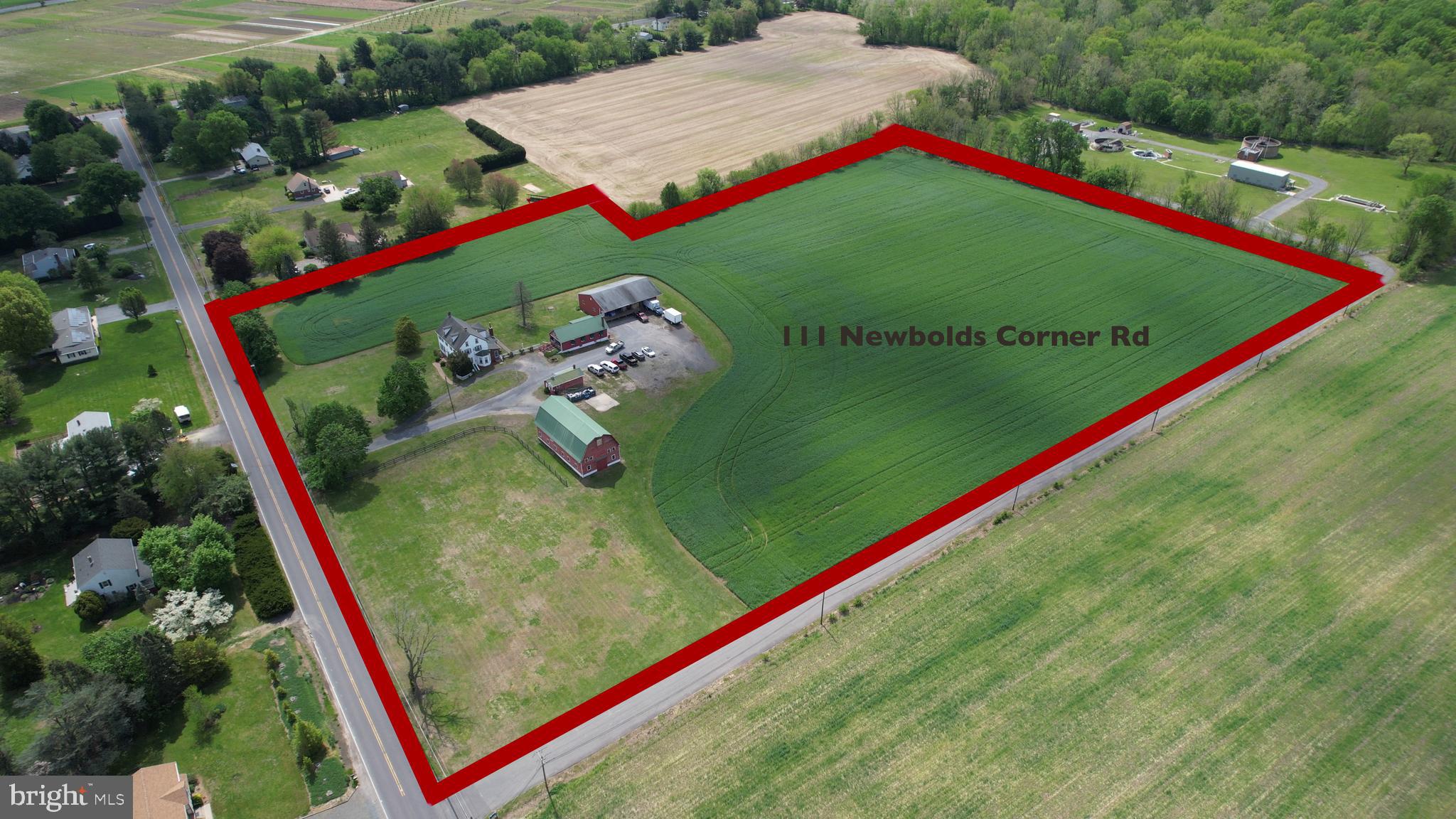 111 Newbolds Corner Road Southampton, NJ 08088 - Photo 82 of 96 Aerial View Parcel Outlined