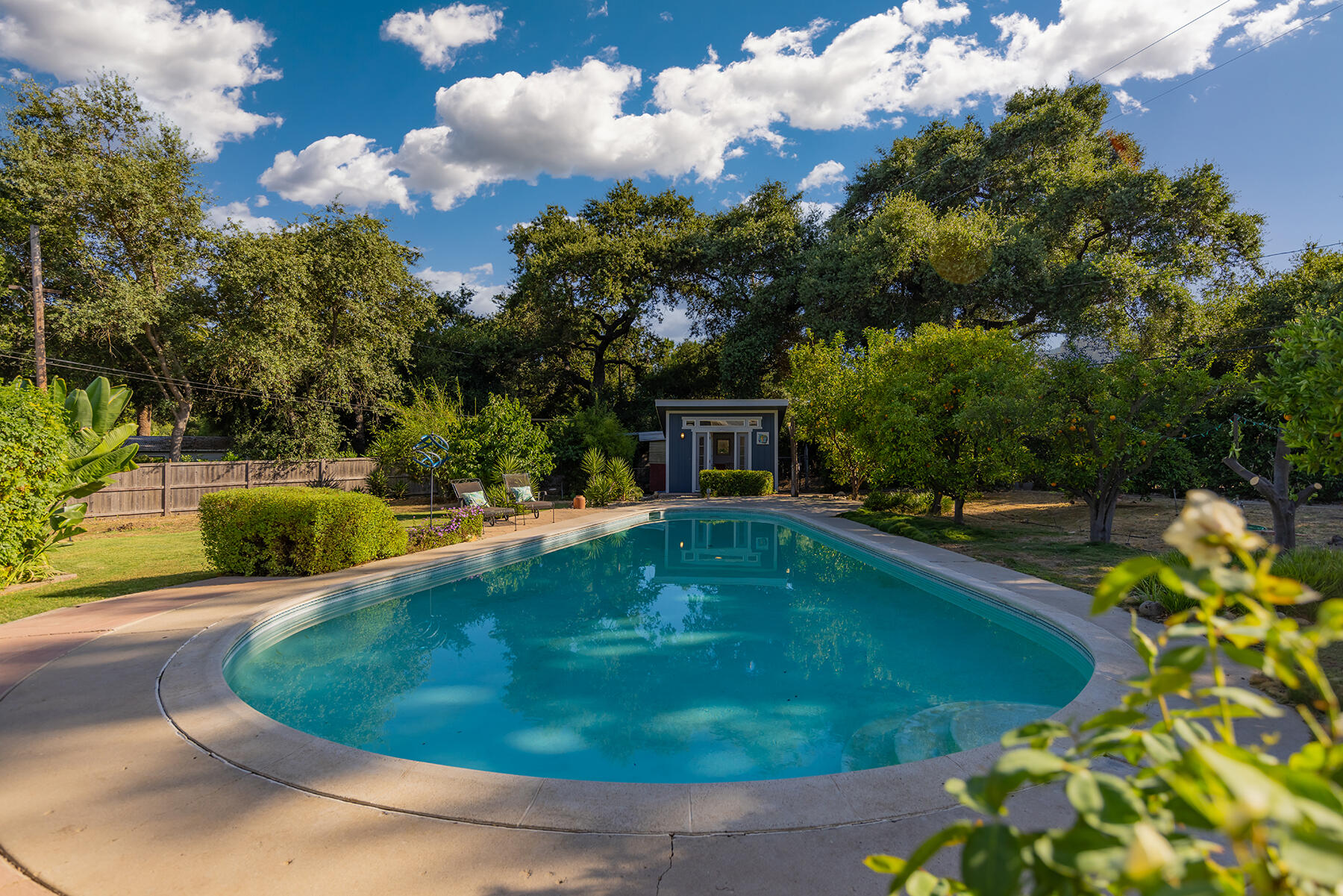 217 Sierra Road Ojai, CA 93023 - Photo 18 of 50 a view of a swimming pool with a patio