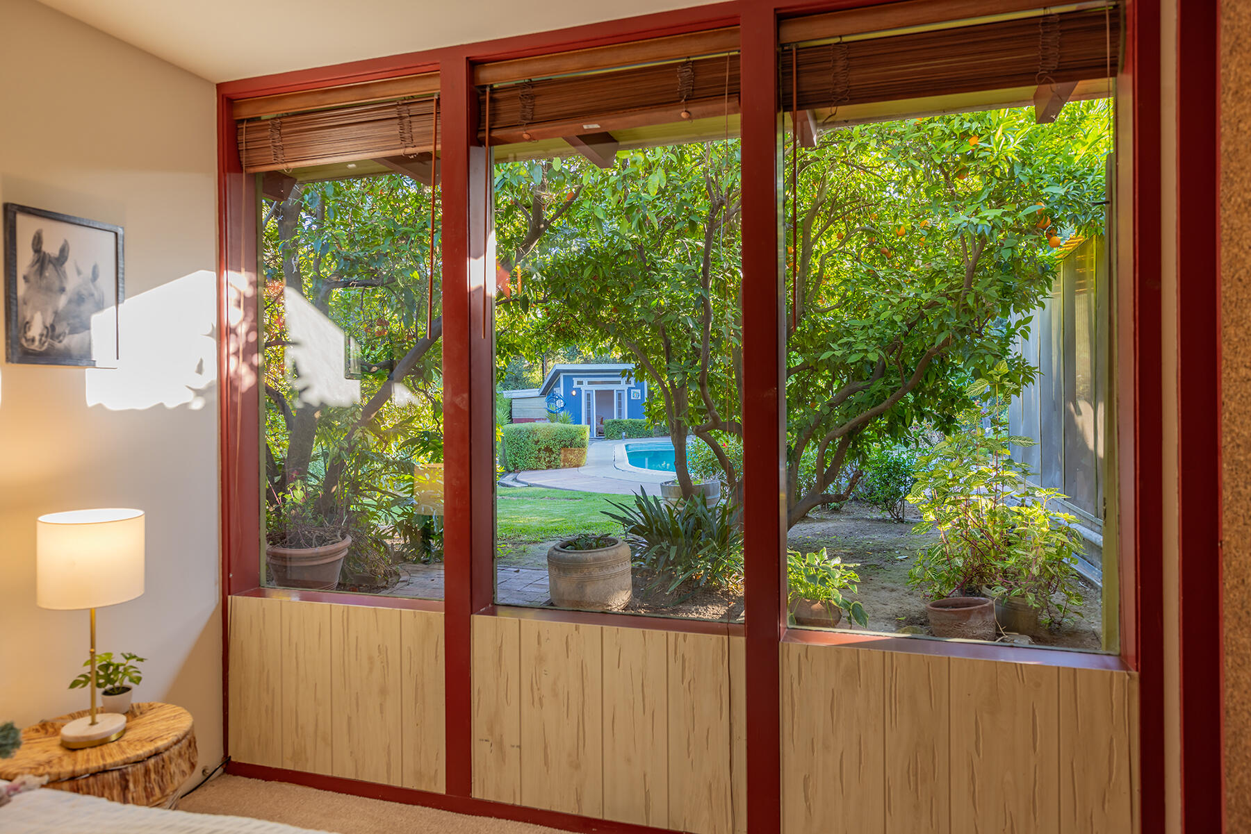 217 Sierra Road Ojai, CA 93023 - Photo 26 of 50 a view of a room that has a bed in it