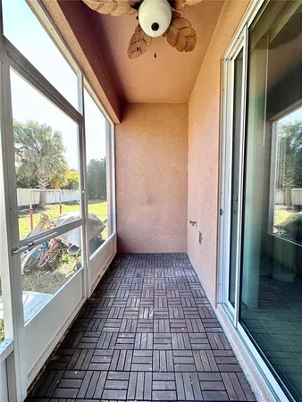 a view of a black car with city view