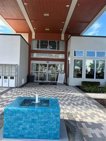 a view of an entrance of the building