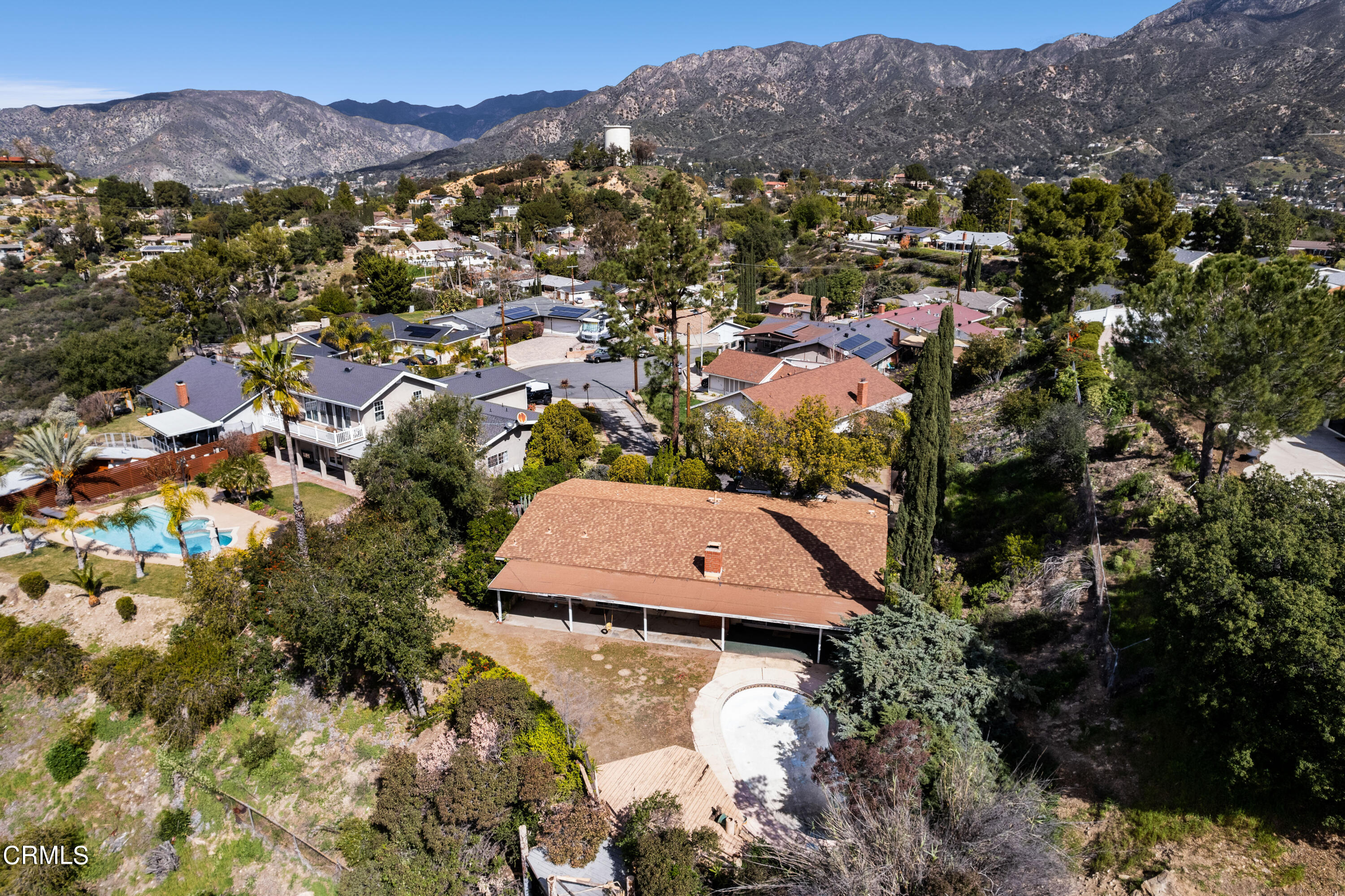 7024 Charrick Place Tujunga, CA 91042 - Photo 39 of 45 an aerial view of residential houses and outdoor space