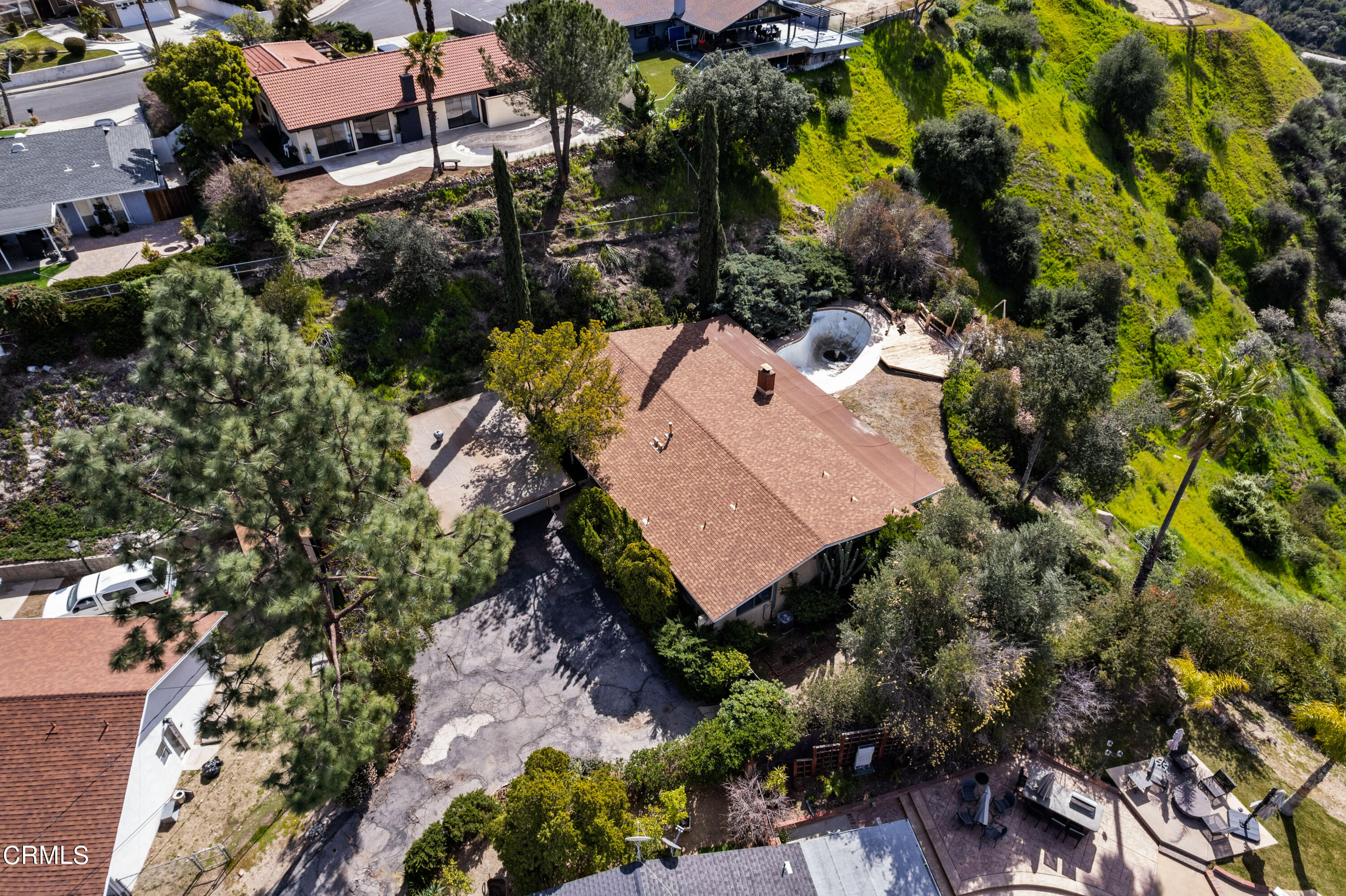 7024 Charrick Place Tujunga, CA 91042 - Photo 41 of 45 an aerial view of a house with a yard