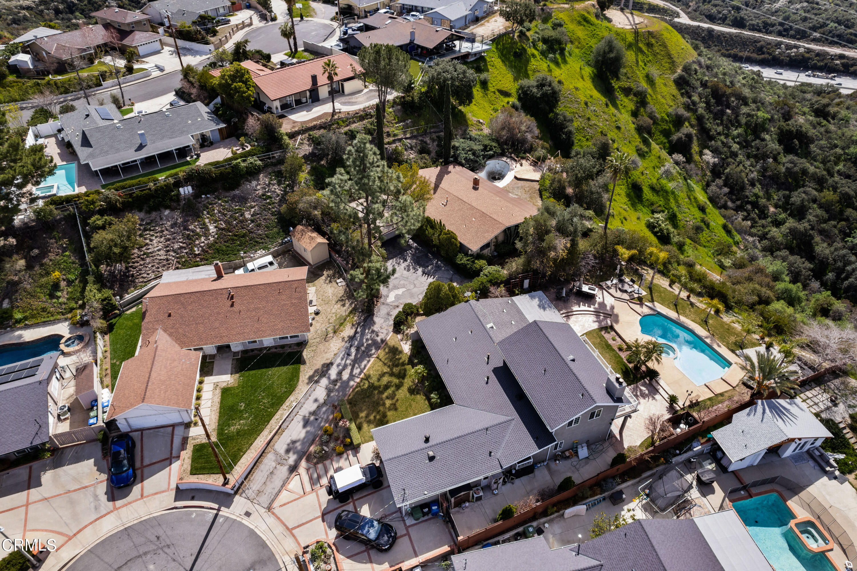 7024 Charrick Place Tujunga, CA 91042 - Photo 42 of 45 an aerial view of residential houses with outdoor space