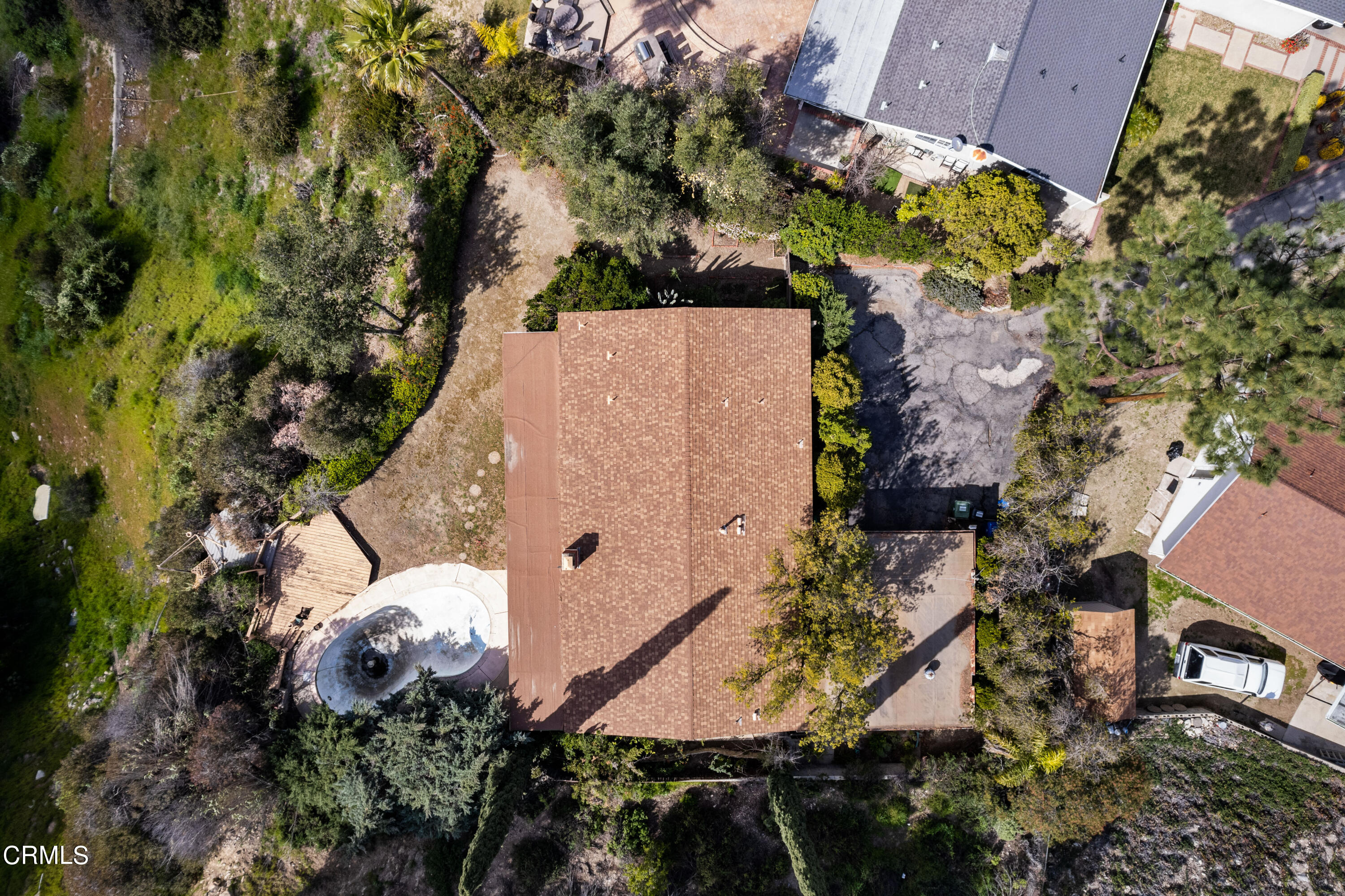 7024 Charrick Place Tujunga, CA 91042 - Photo 44 of 45 an aerial view of a house with a yard and garden