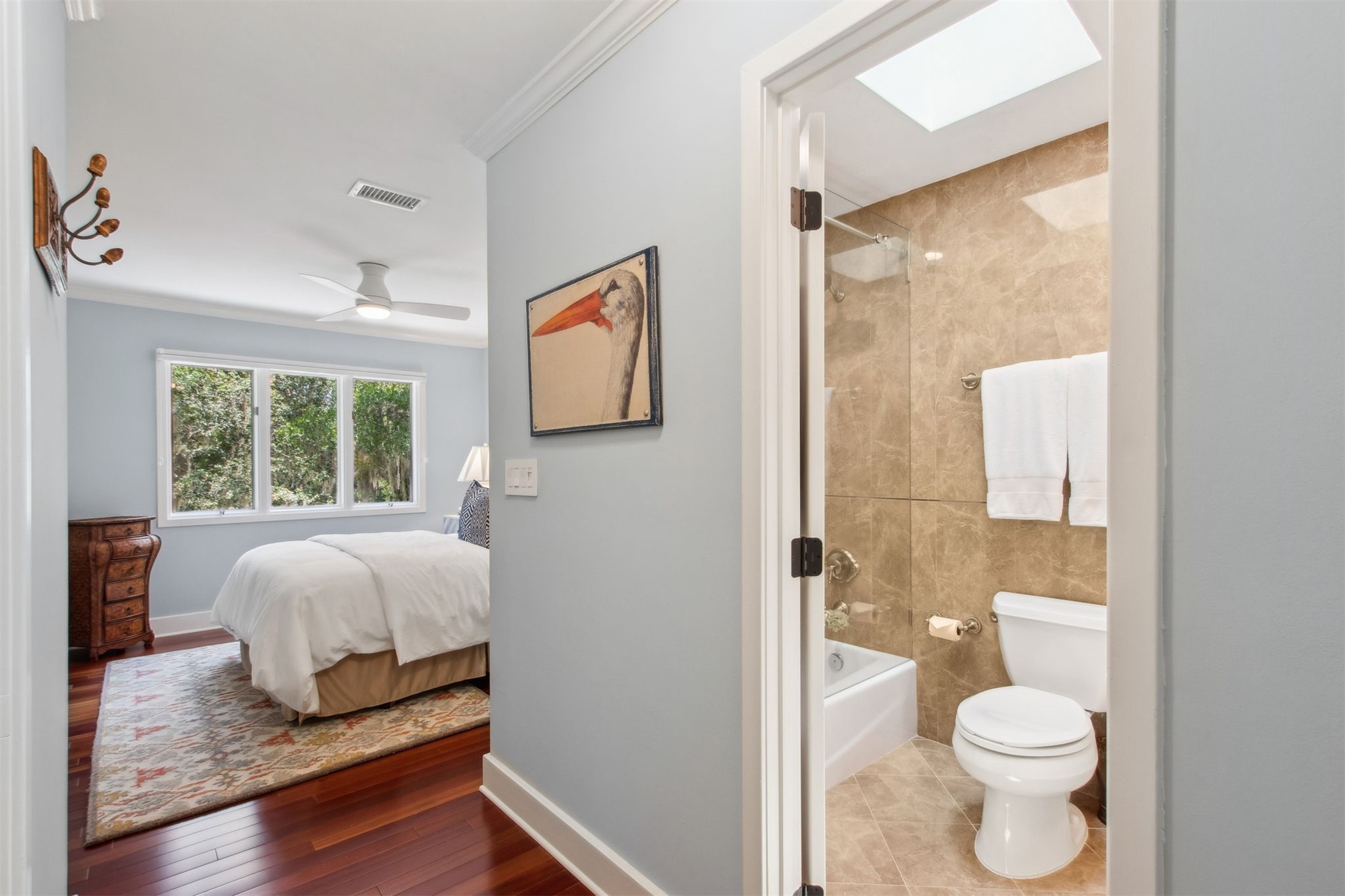 8 Marsh Hawk Road Amelia Island, FL 32034 - Photo 46 of 69 a spacious bathroom with a granite countertop sink toilet and shower