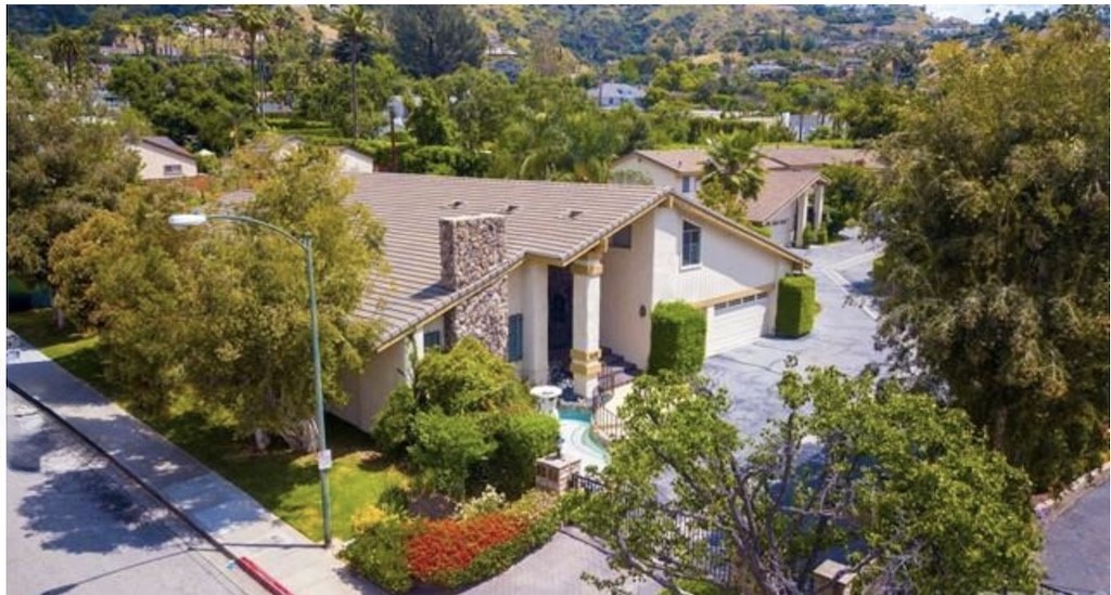 an aerial view of a house