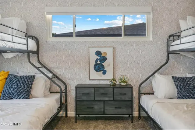 a living room with furniture