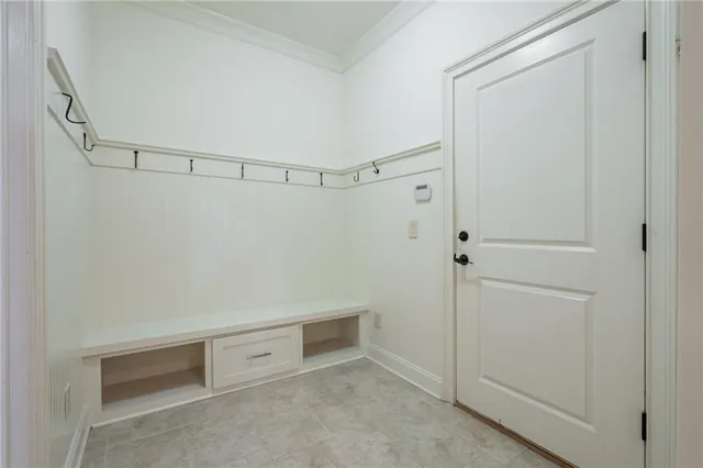 a view of an empty walk in closet