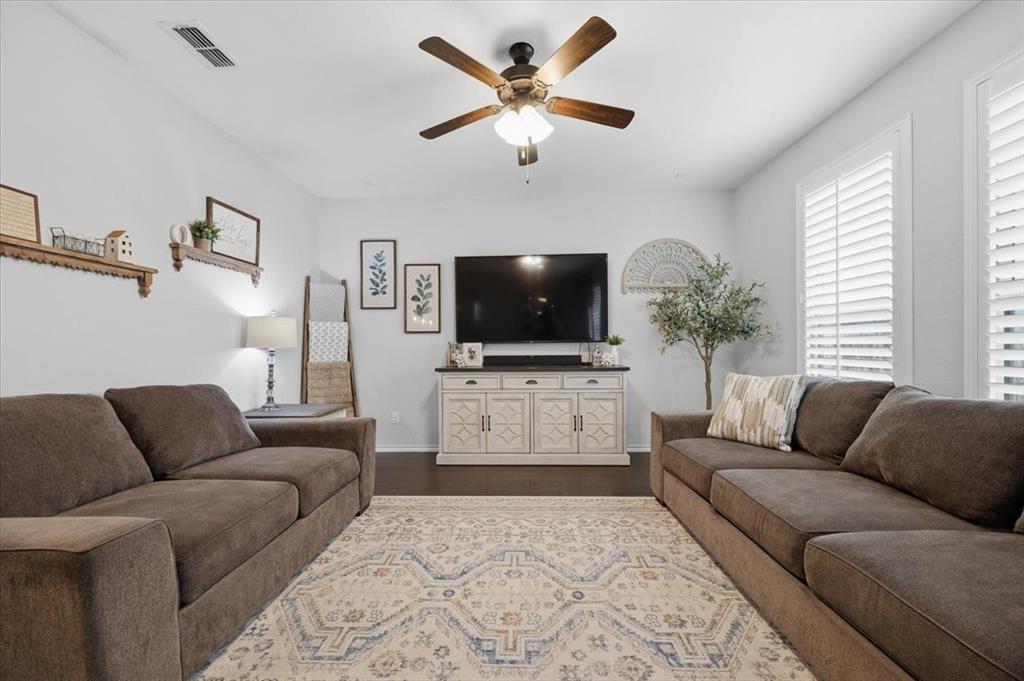 448 Spring Drive Saginaw, TX 76131 - Photo 20 of 40 a living room with furniture and a flat screen tv