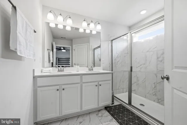 a bathroom with a shower