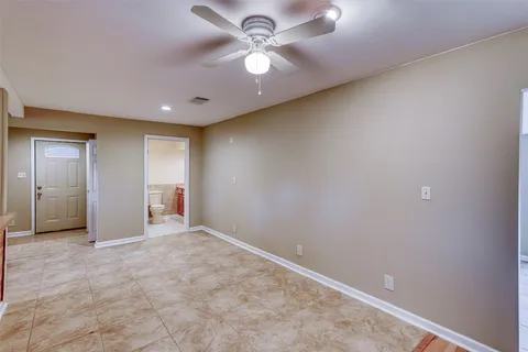 a view of a kitchen counter top space cabinets and stainless steel appliances