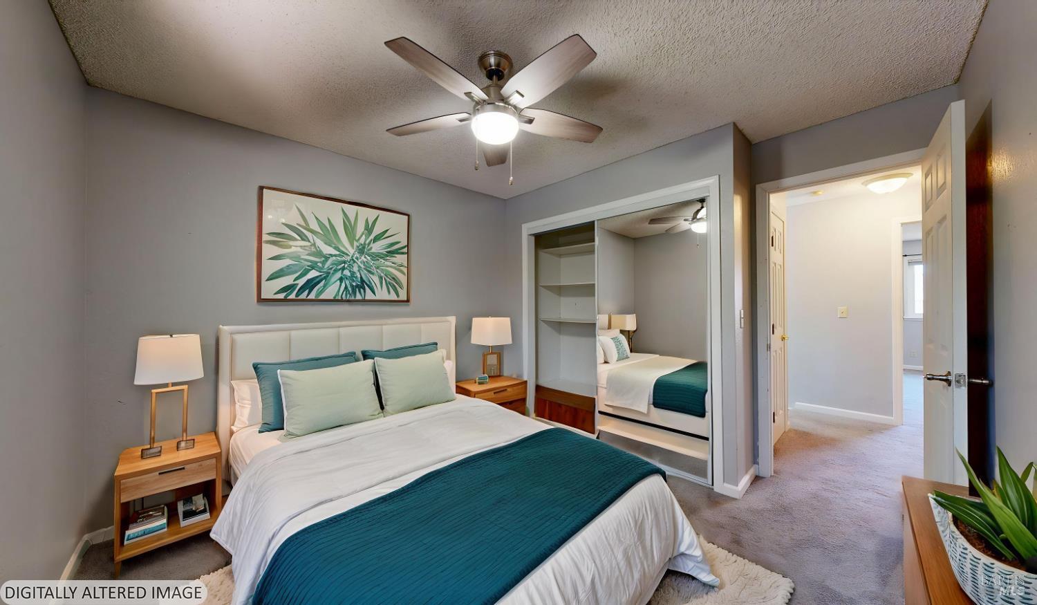 4571 Harbor Lane Rohnert Park, CA 94928 - Photo 48 of 79 a bedroom with a bed and a chandelier