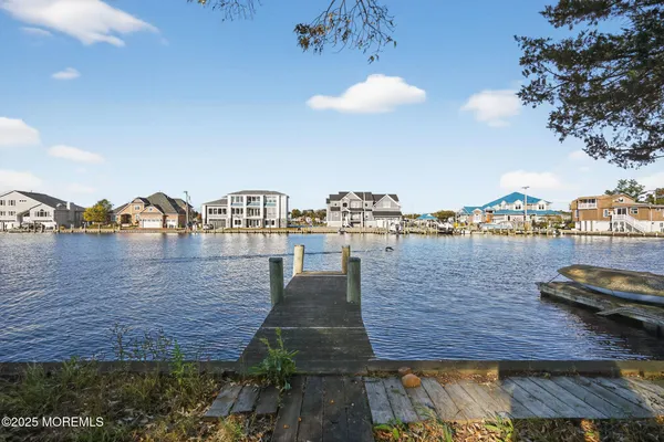 a view of a lake with houses
