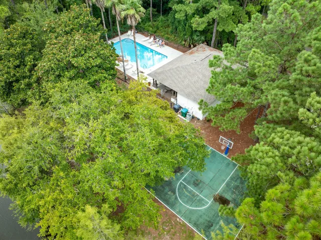 an aerial view of a house