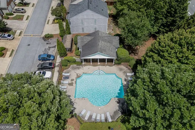 an aerial view of multiple house