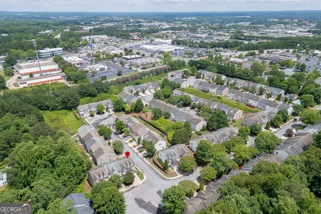 an aerial view of multiple house