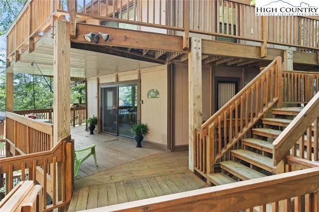 a view of living room and deck