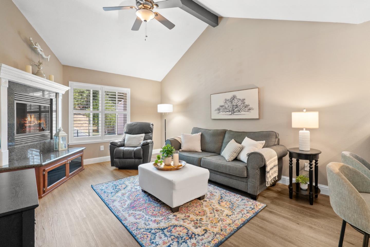 a living room with furniture or couch and a window